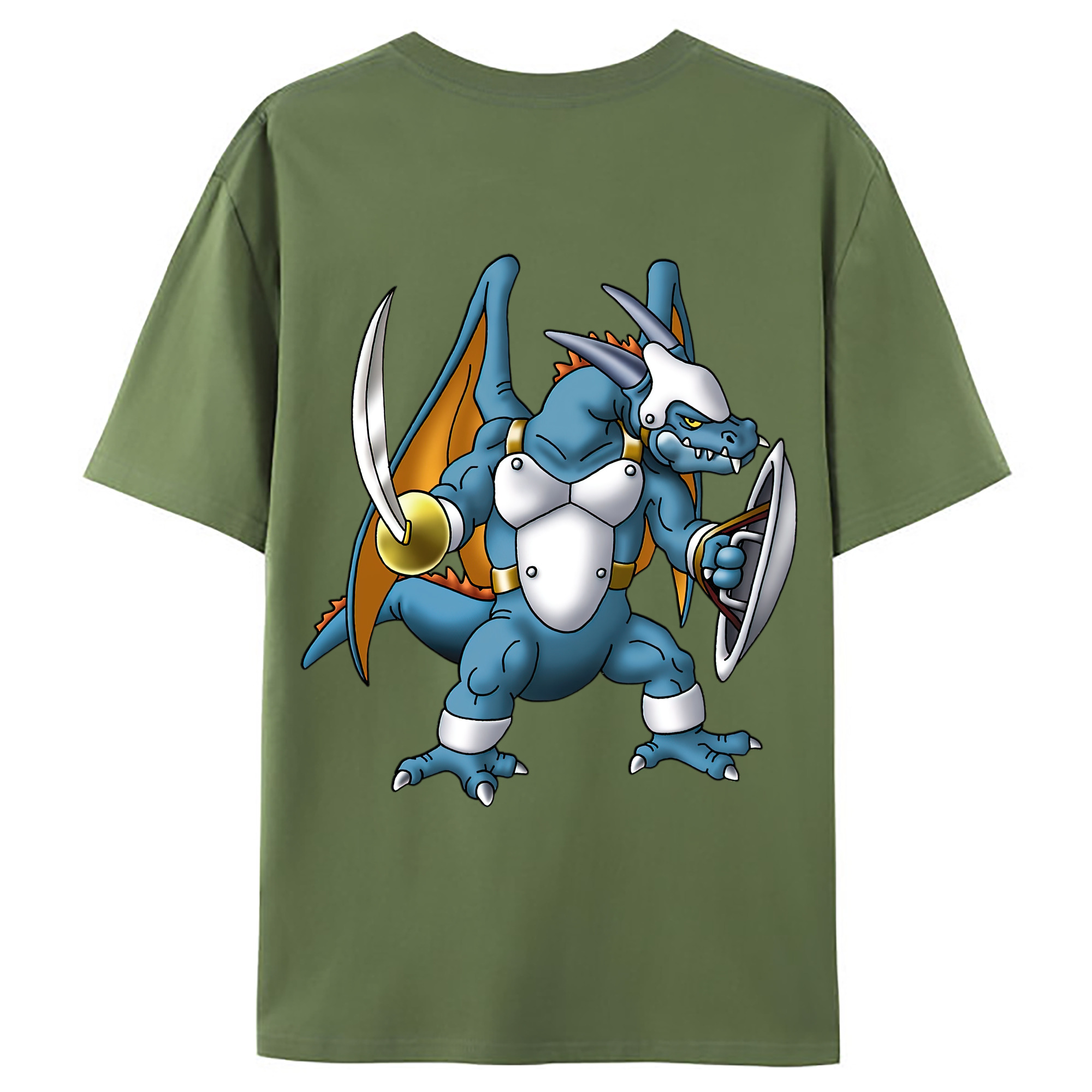 （画像用） ドラゴンクエスト Doragon Kuesuto Dragon Quest 綿100％ メンズ半袖Tシャツ（バックプリント） 通気性